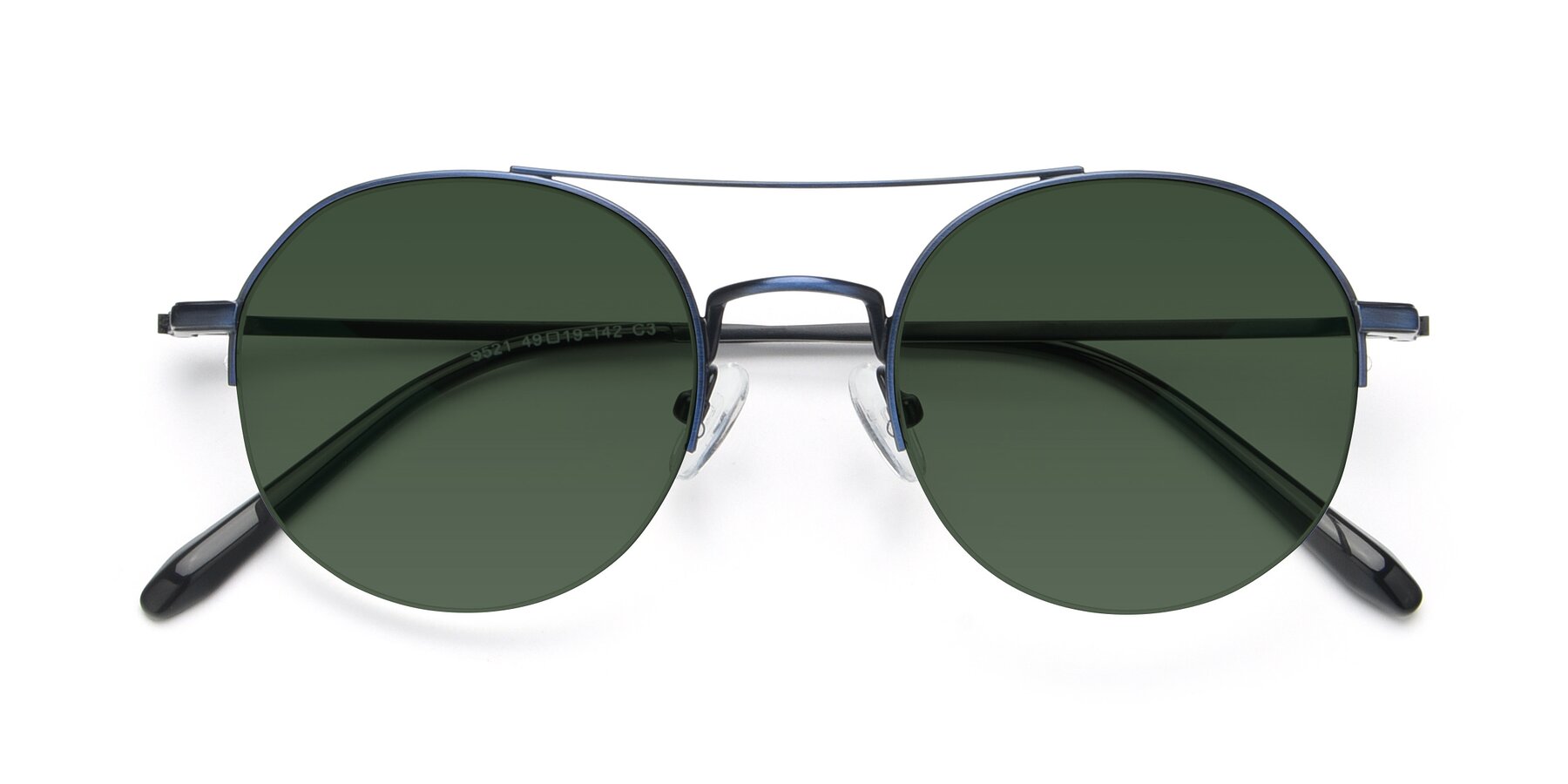 Folded Front of 9521 in Blue with Green Tinted Lenses