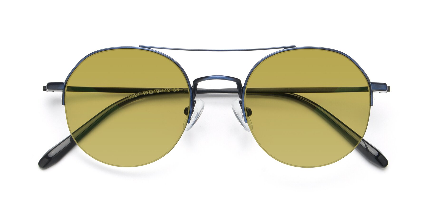 Folded Front of 9521 in Blue with Champagne Tinted Lenses