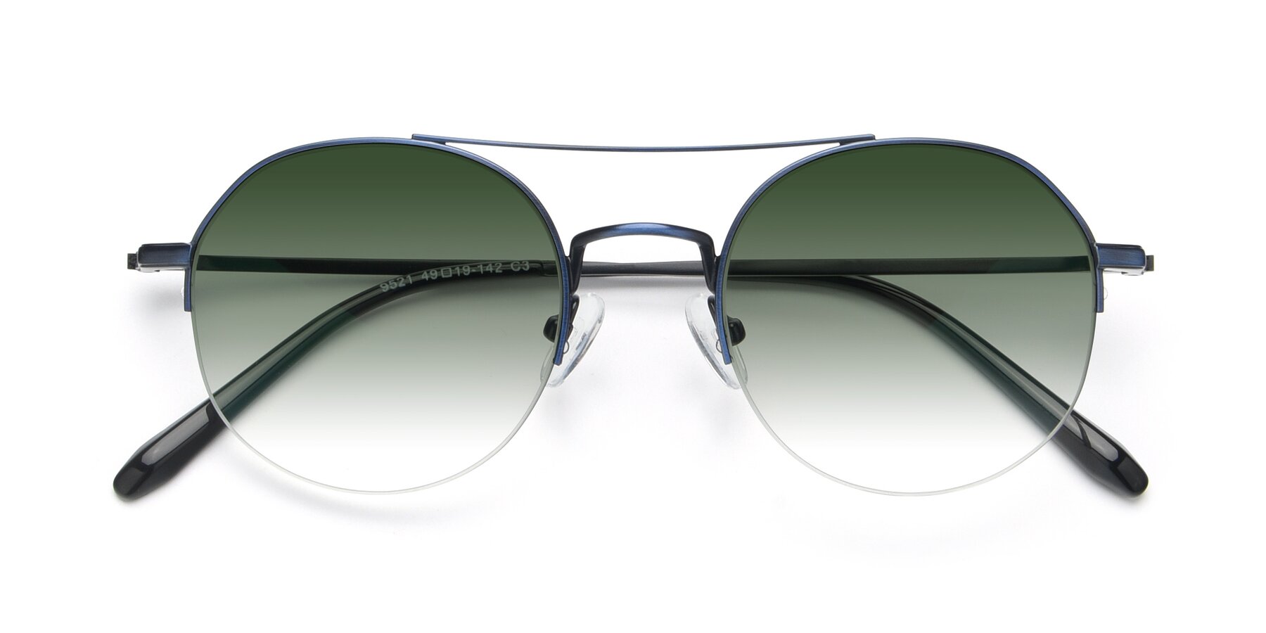 Folded Front of 9521 in Blue with Green Gradient Lenses