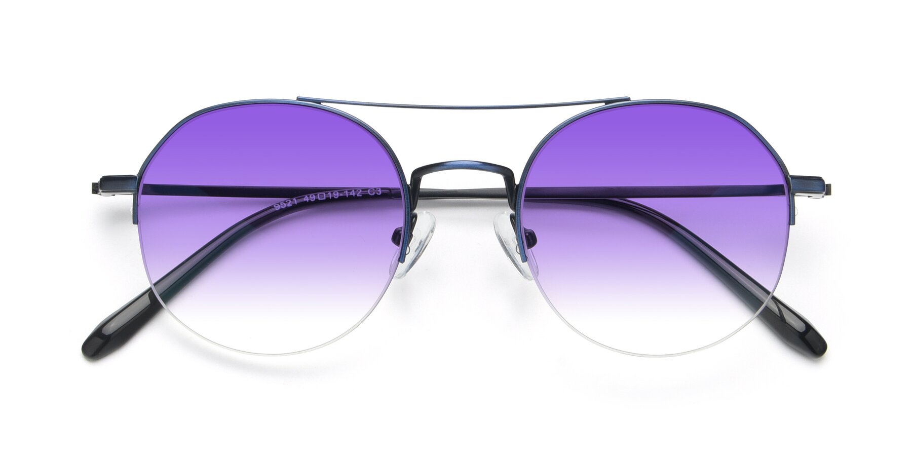 Folded Front of 9521 in Blue with Purple Gradient Lenses