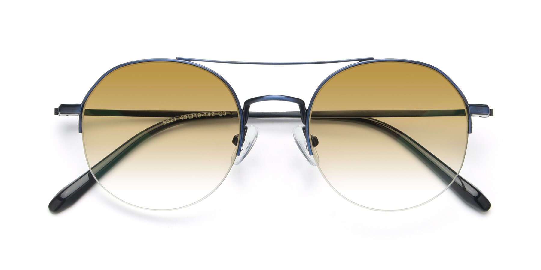 Folded Front of 9521 in Blue with Champagne Gradient Lenses