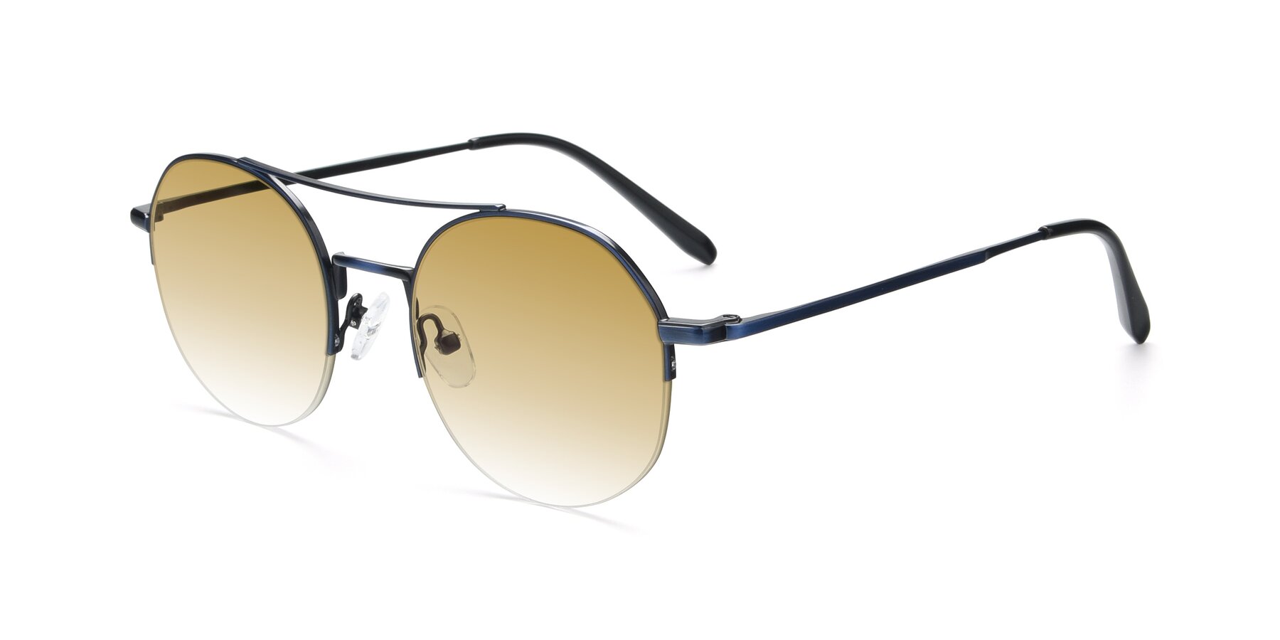 Angle of 9521 in Blue with Champagne Gradient Lenses