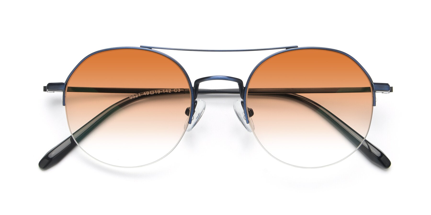 Folded Front of 9521 in Blue with Orange Gradient Lenses
