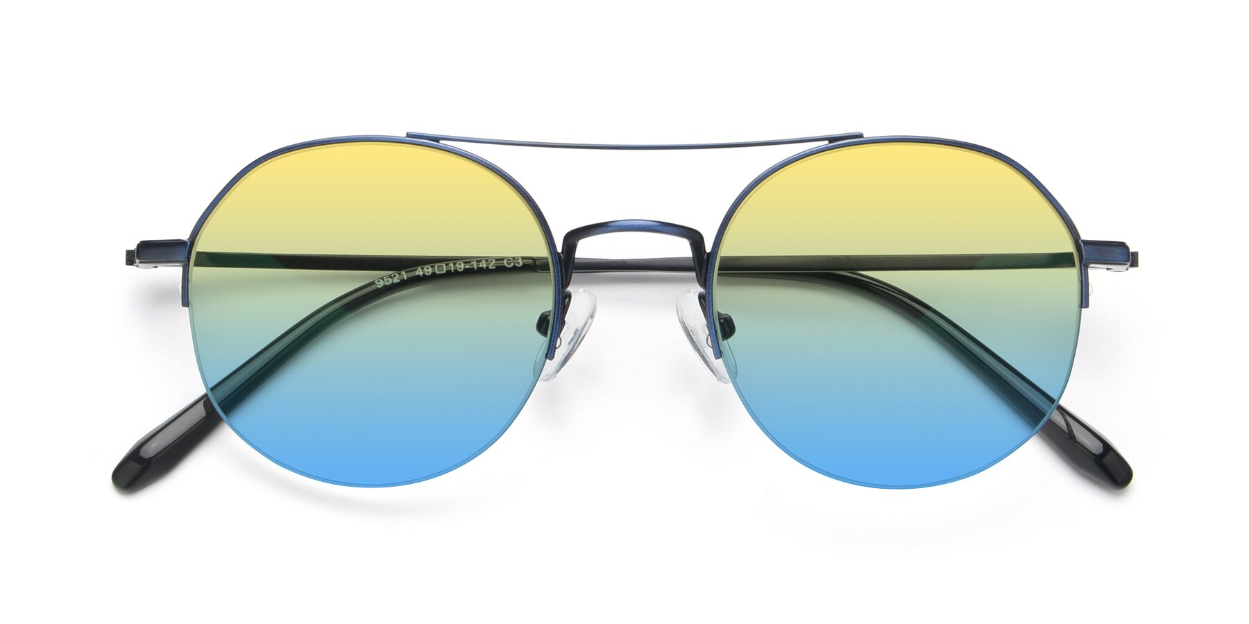 Folded Front of 9521 in Blue with Yellow / Blue Gradient Lenses