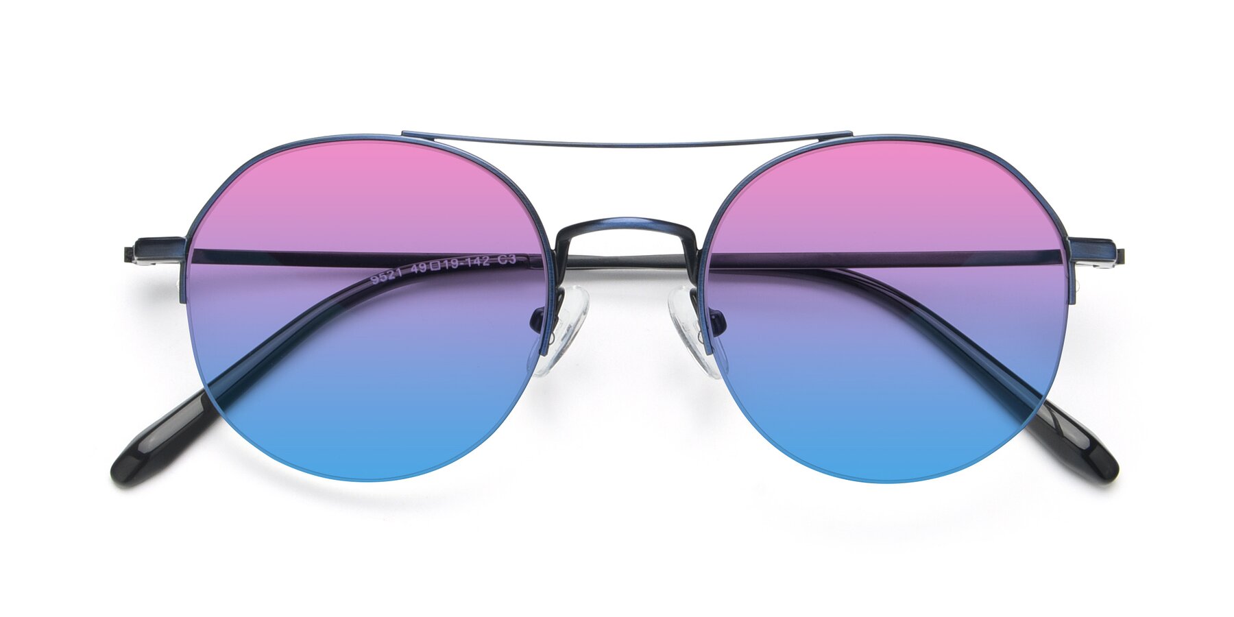 Folded Front of 9521 in Blue with Pink / Blue Gradient Lenses
