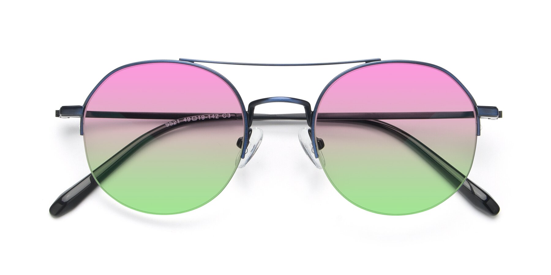 Folded Front of 9521 in Blue with Pink / Green Gradient Lenses