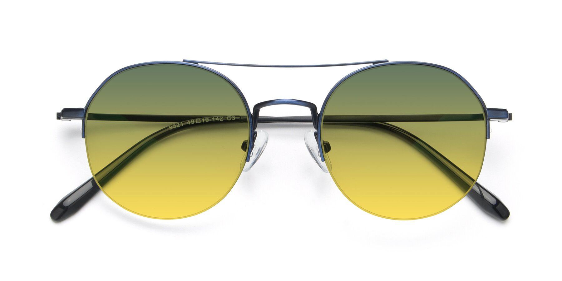 Folded Front of 9521 in Blue with Green / Yellow Gradient Lenses
