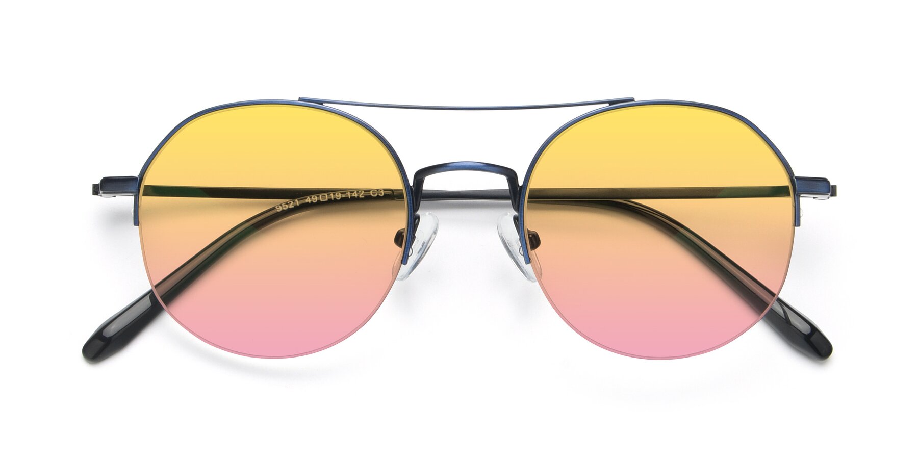 Folded Front of 9521 in Blue with Yellow / Pink Gradient Lenses