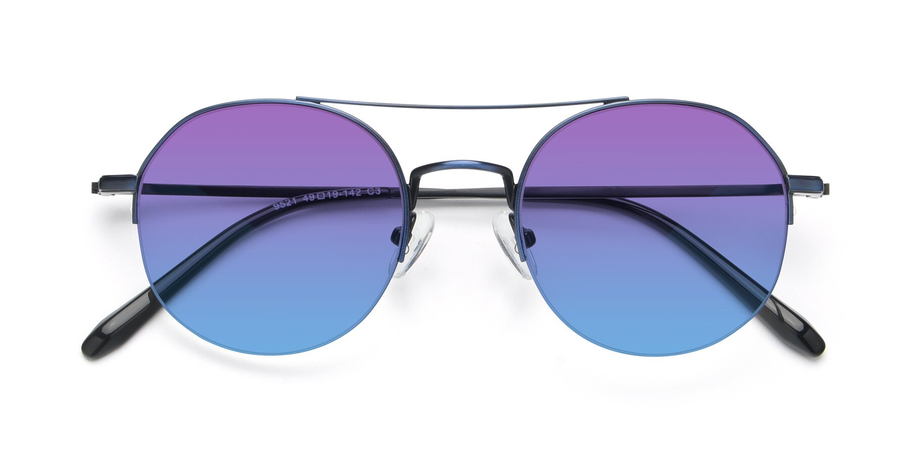 Folded Front of 9521 in Blue with Purple / Blue Gradient Lenses