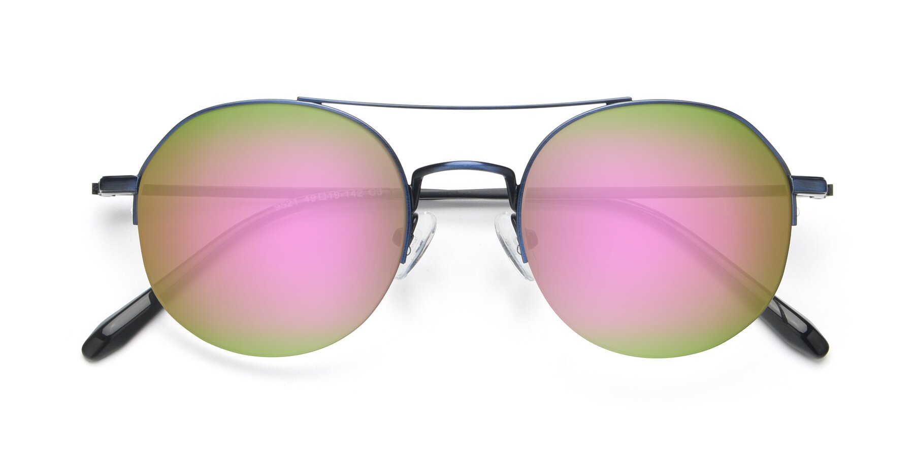 Folded Front of 9521 in Blue with Pink Mirrored Lenses