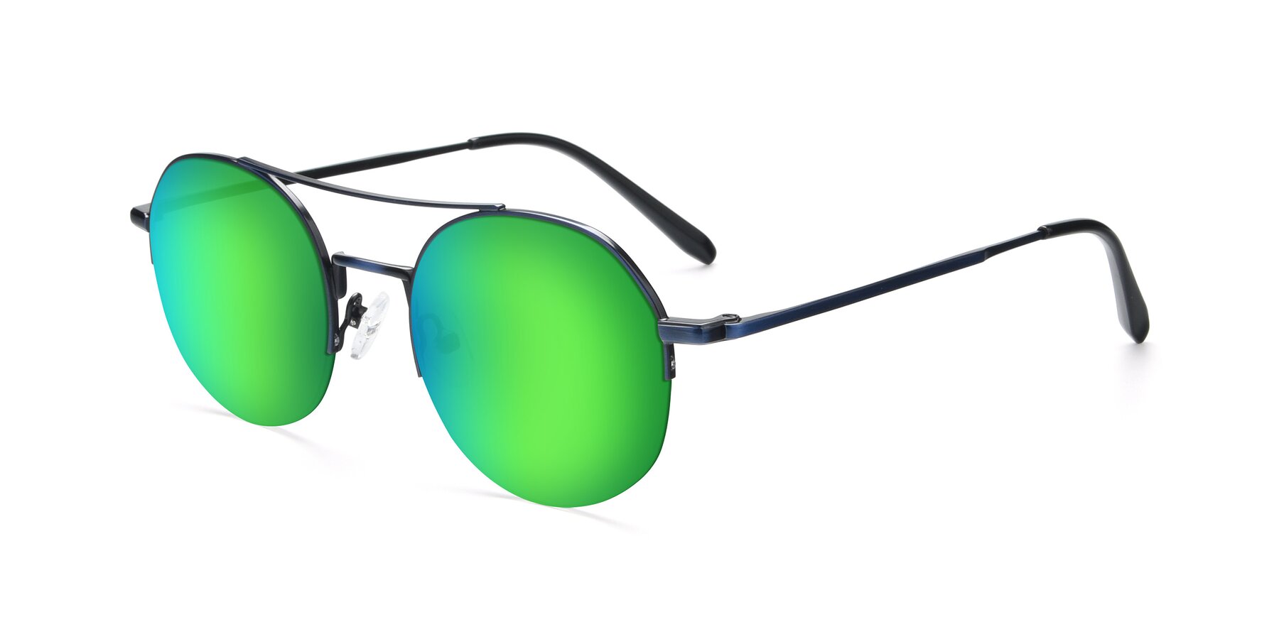 Angle of 9521 in Blue with Green Mirrored Lenses