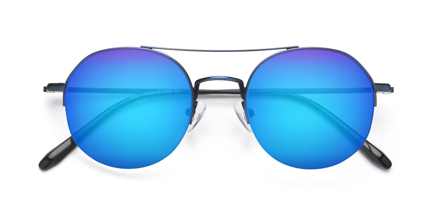 9521 - Blue Flash Mirrored Sunglasses