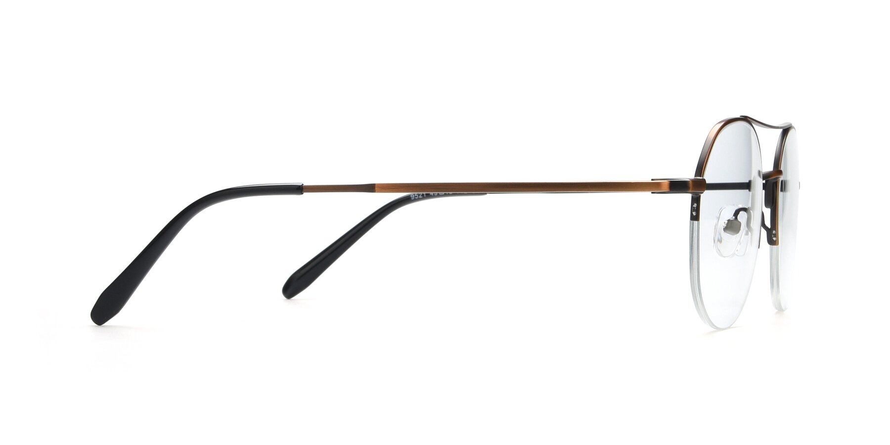 Side of 9521 in Bronze with Clear Reading Eyeglass Lenses