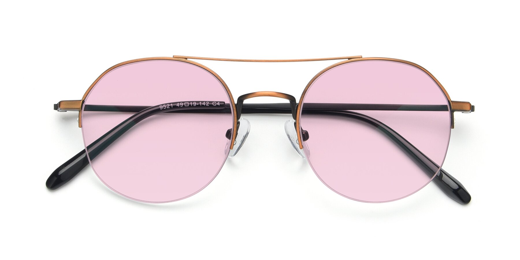 Folded Front of 9521 in Bronze with Light Pink Tinted Lenses