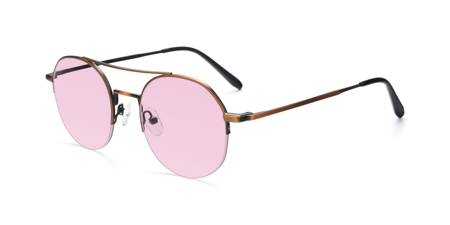 Angle of 9521 in Bronze with Light Pink Tinted Lenses