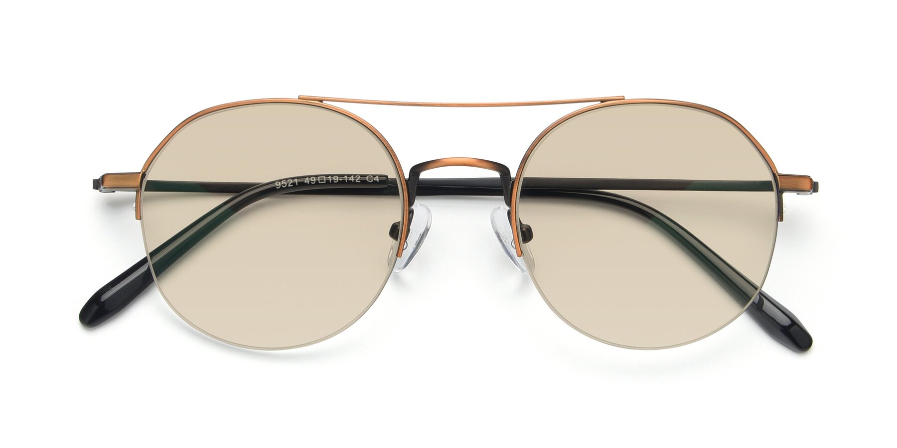 Folded Front of 9521 in Bronze with Light Brown Tinted Lenses