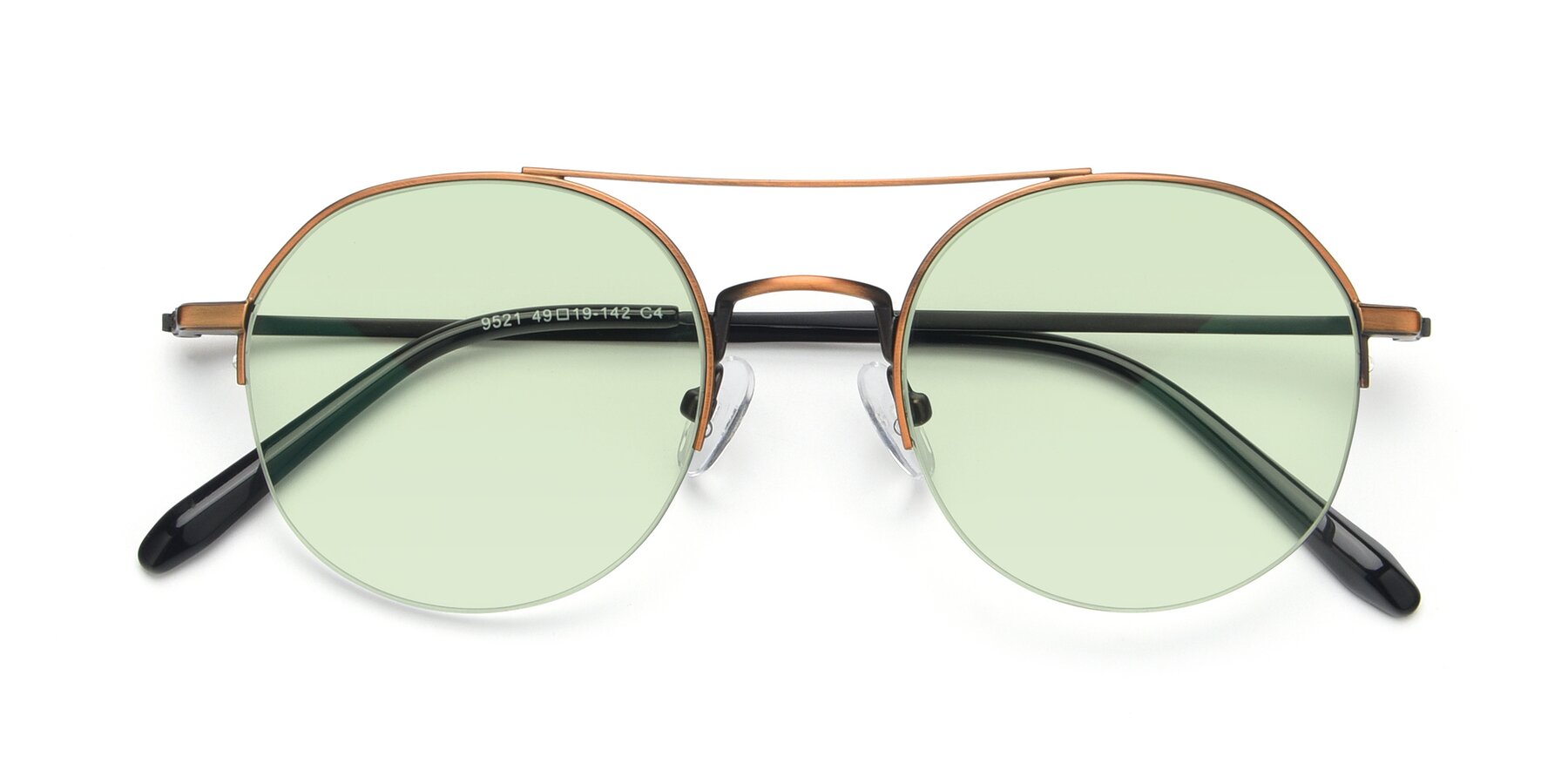 Folded Front of 9521 in Bronze with Light Green Tinted Lenses