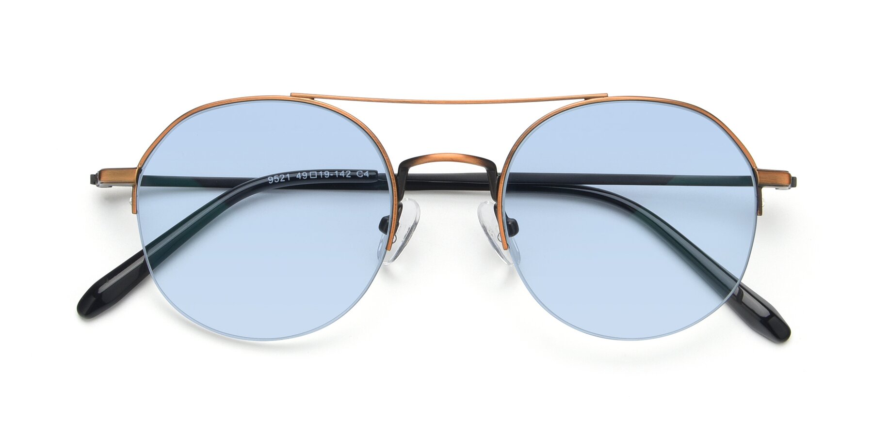 Folded Front of 9521 in Bronze with Light Blue Tinted Lenses