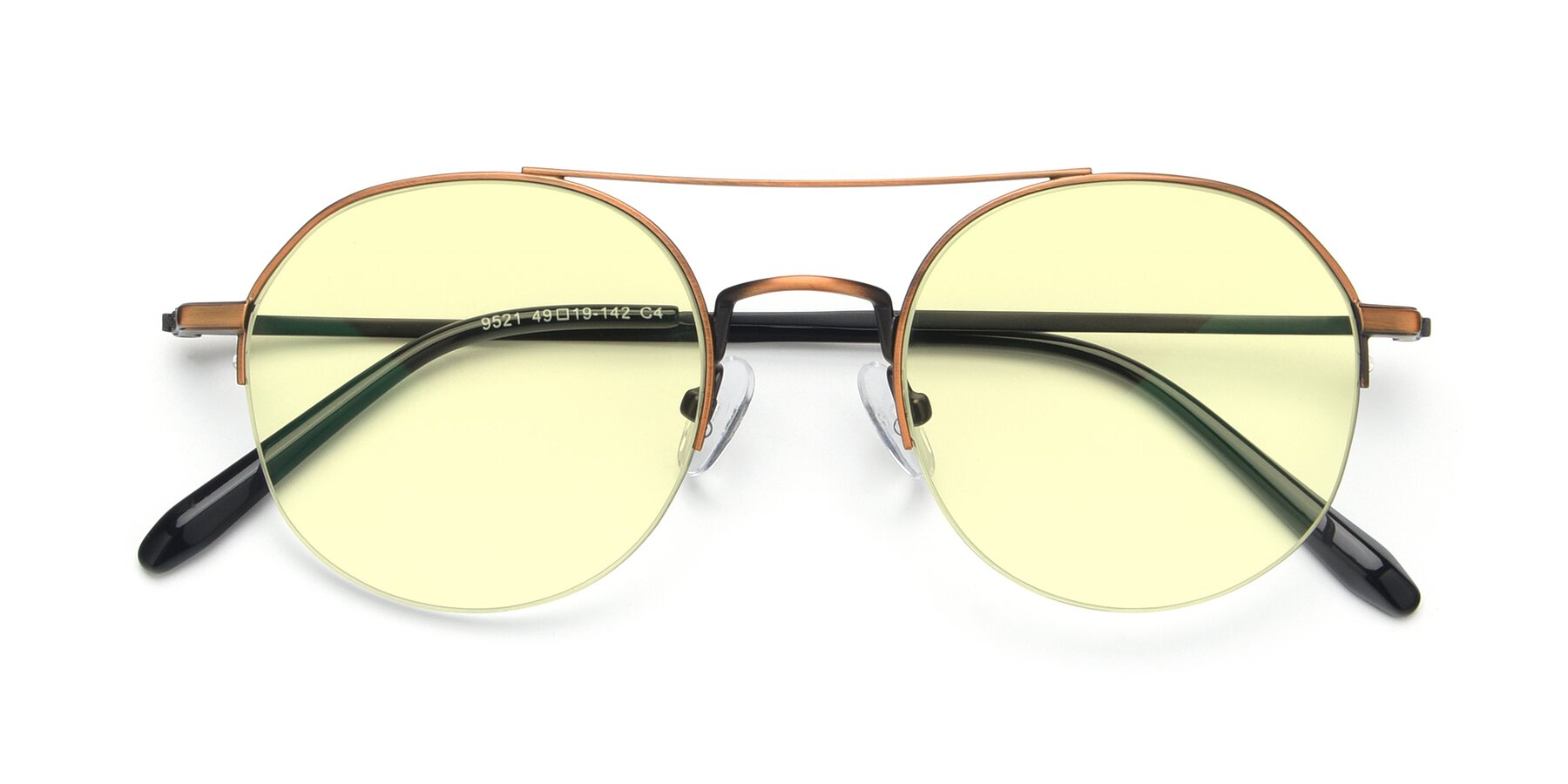 Folded Front of 9521 in Bronze with Light Yellow Tinted Lenses