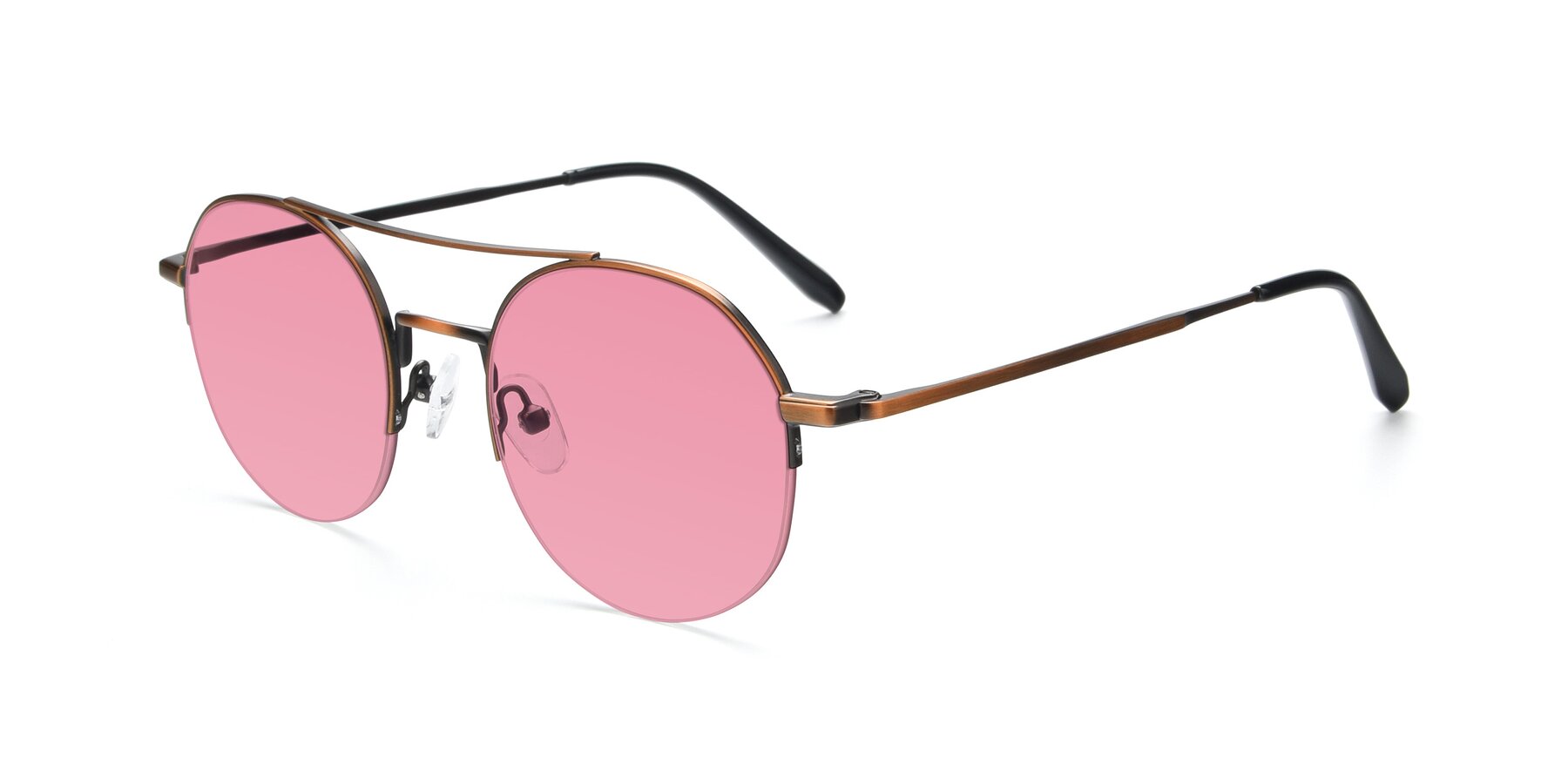 Angle of 9521 in Bronze with Pink Tinted Lenses