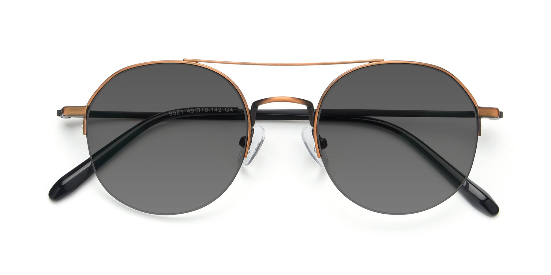 Folded Front of 9521 in Bronze with Medium Gray Tinted Lenses