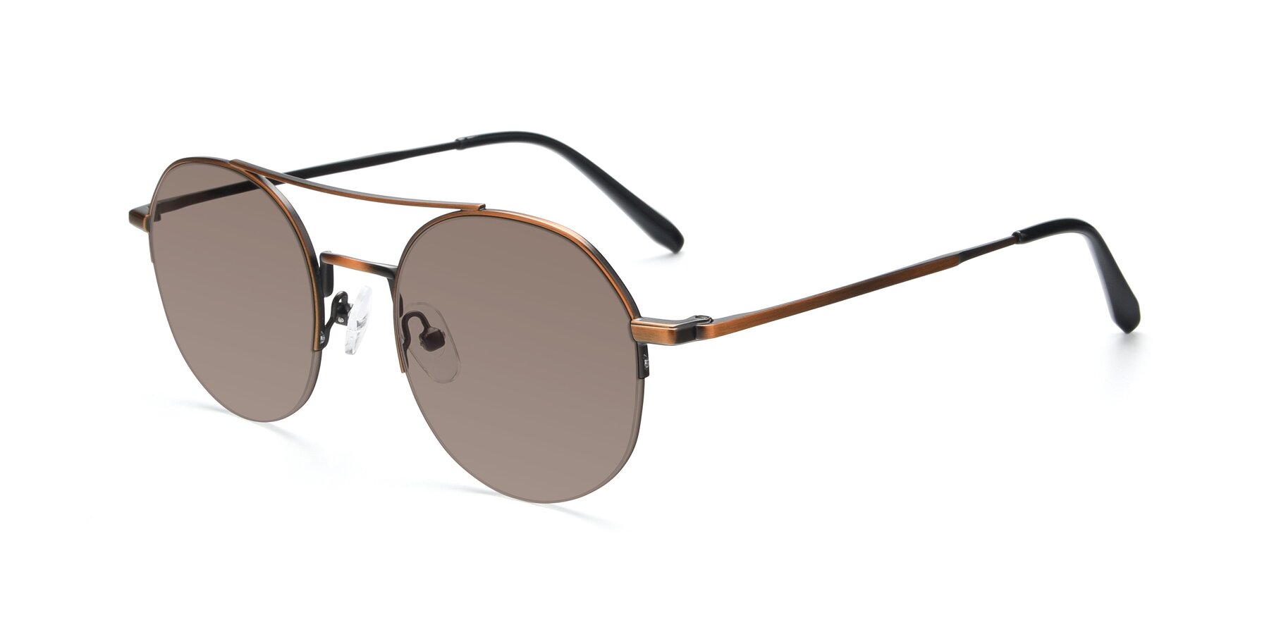 Angle of 9521 in Bronze with Medium Brown Tinted Lenses