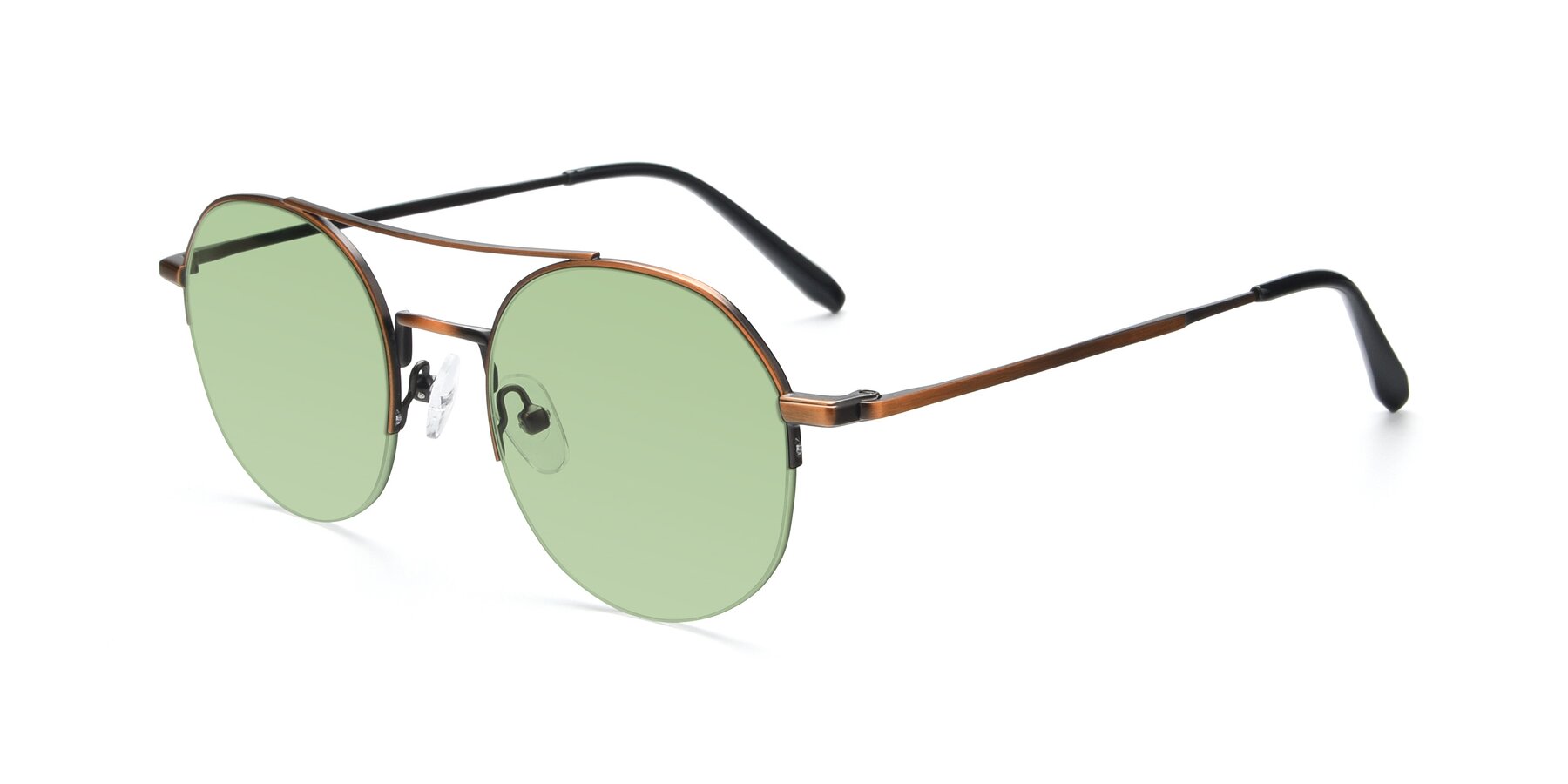 Angle of 9521 in Bronze with Medium Green Tinted Lenses