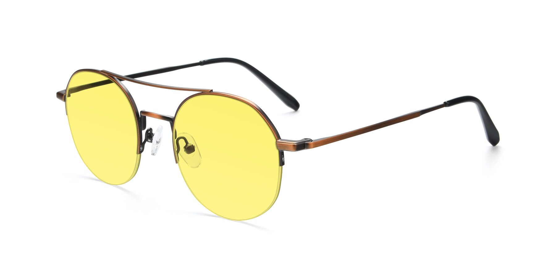 Angle of 9521 in Bronze with Medium Yellow Tinted Lenses