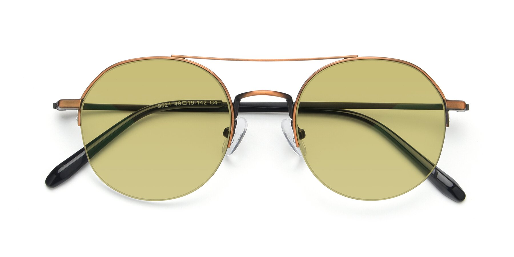 Folded Front of 9521 in Bronze with Medium Champagne Tinted Lenses
