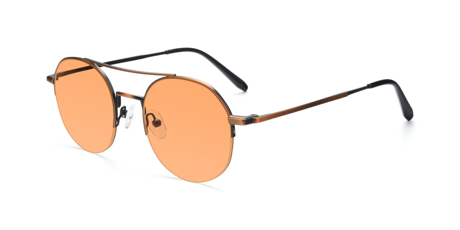 Angle of 9521 in Bronze with Medium Orange Tinted Lenses