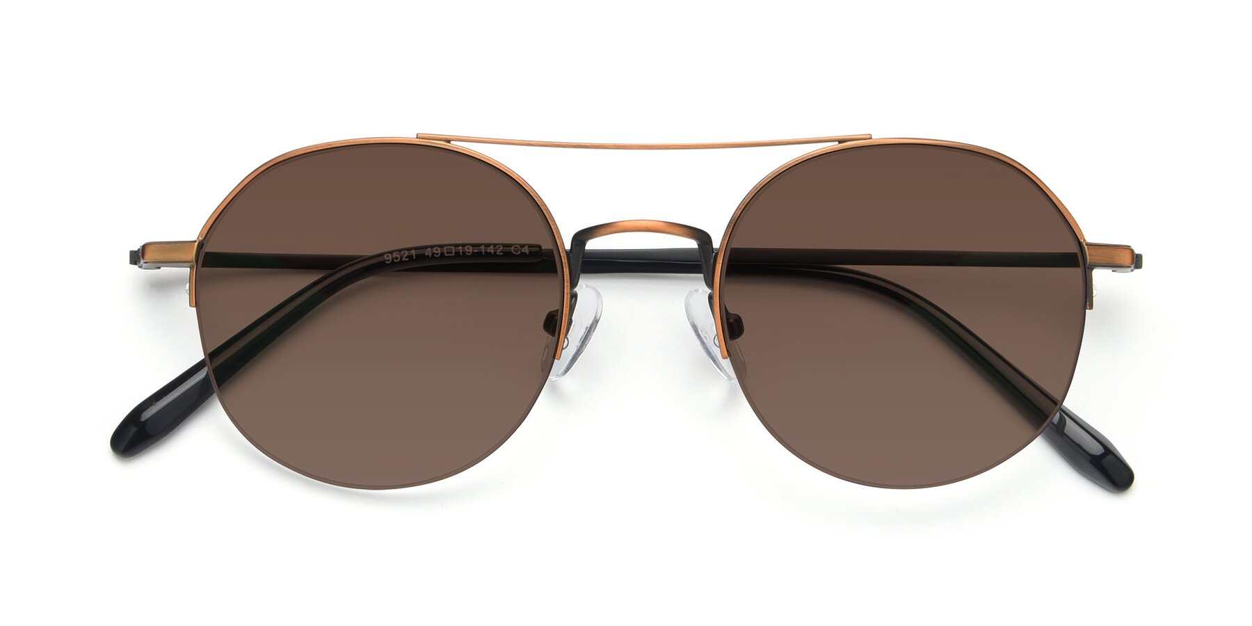 Folded Front of 9521 in Bronze with Brown Tinted Lenses