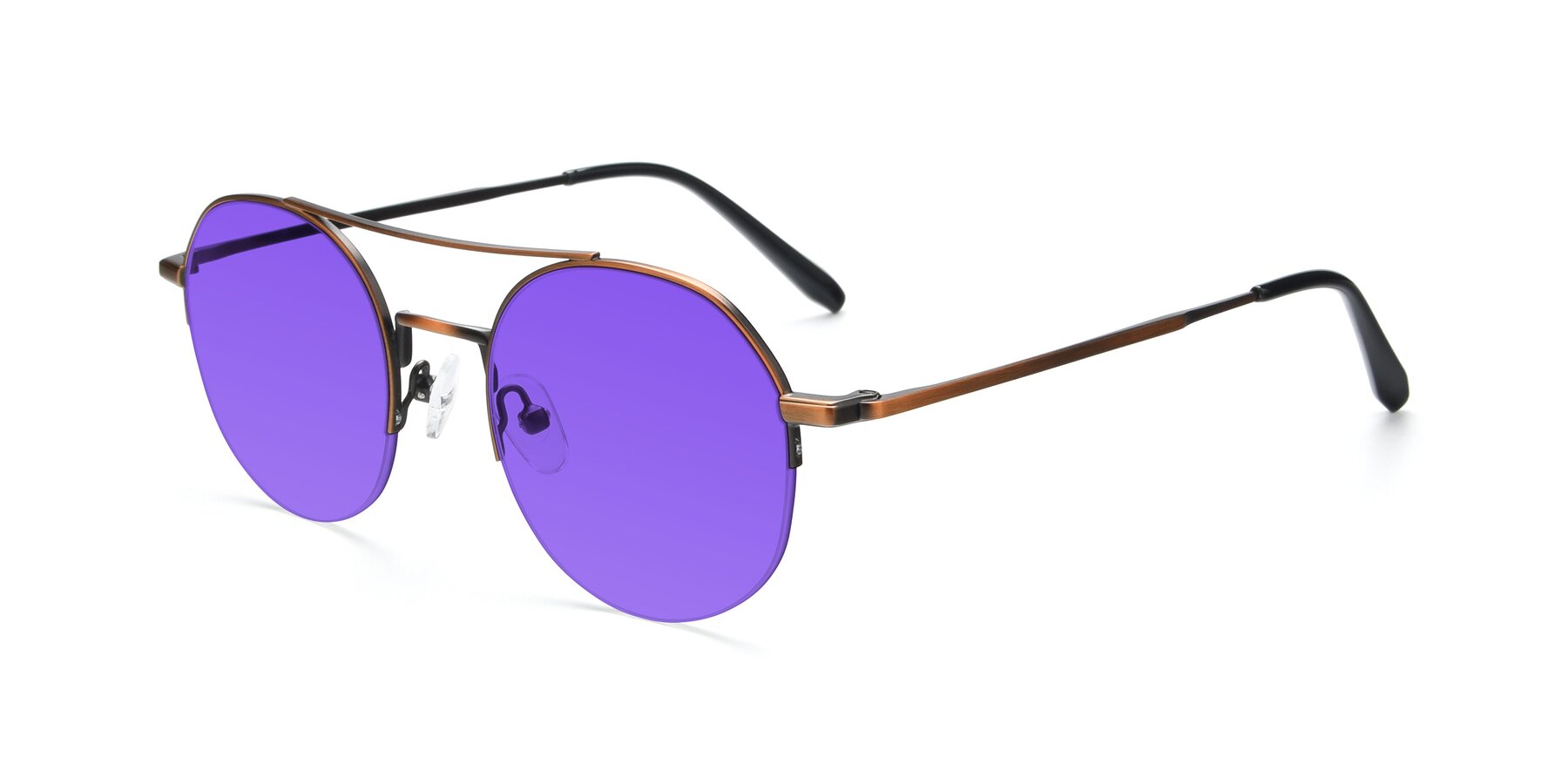 Angle of 9521 in Bronze with Purple Tinted Lenses