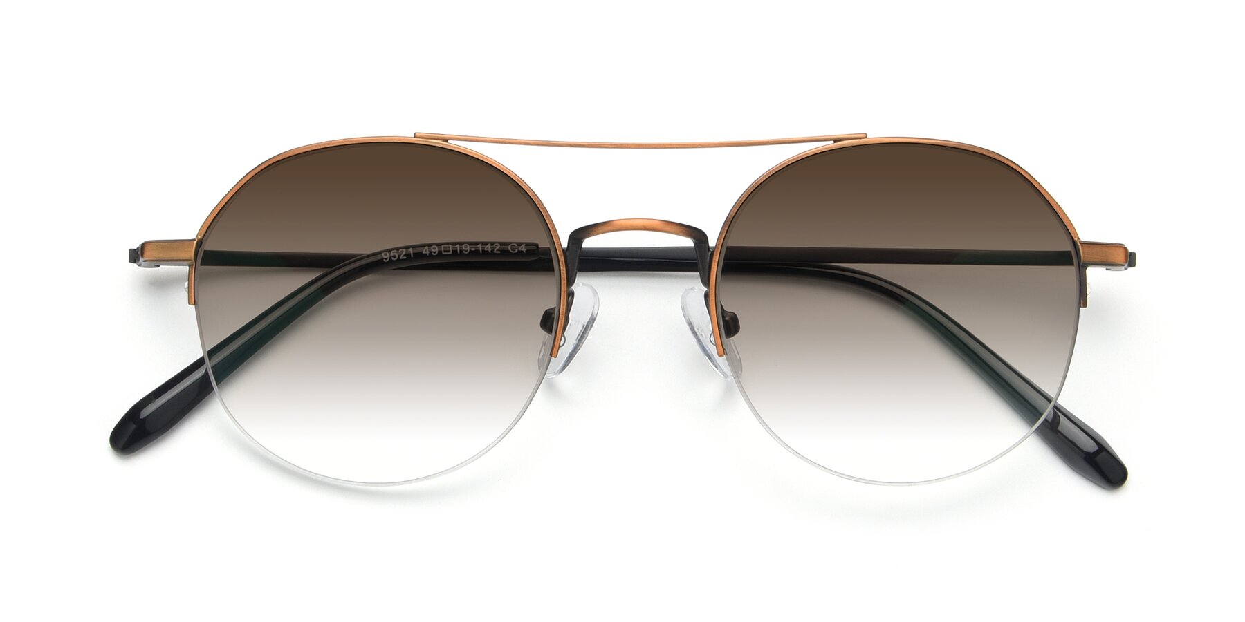 Folded Front of 9521 in Bronze with Brown Gradient Lenses