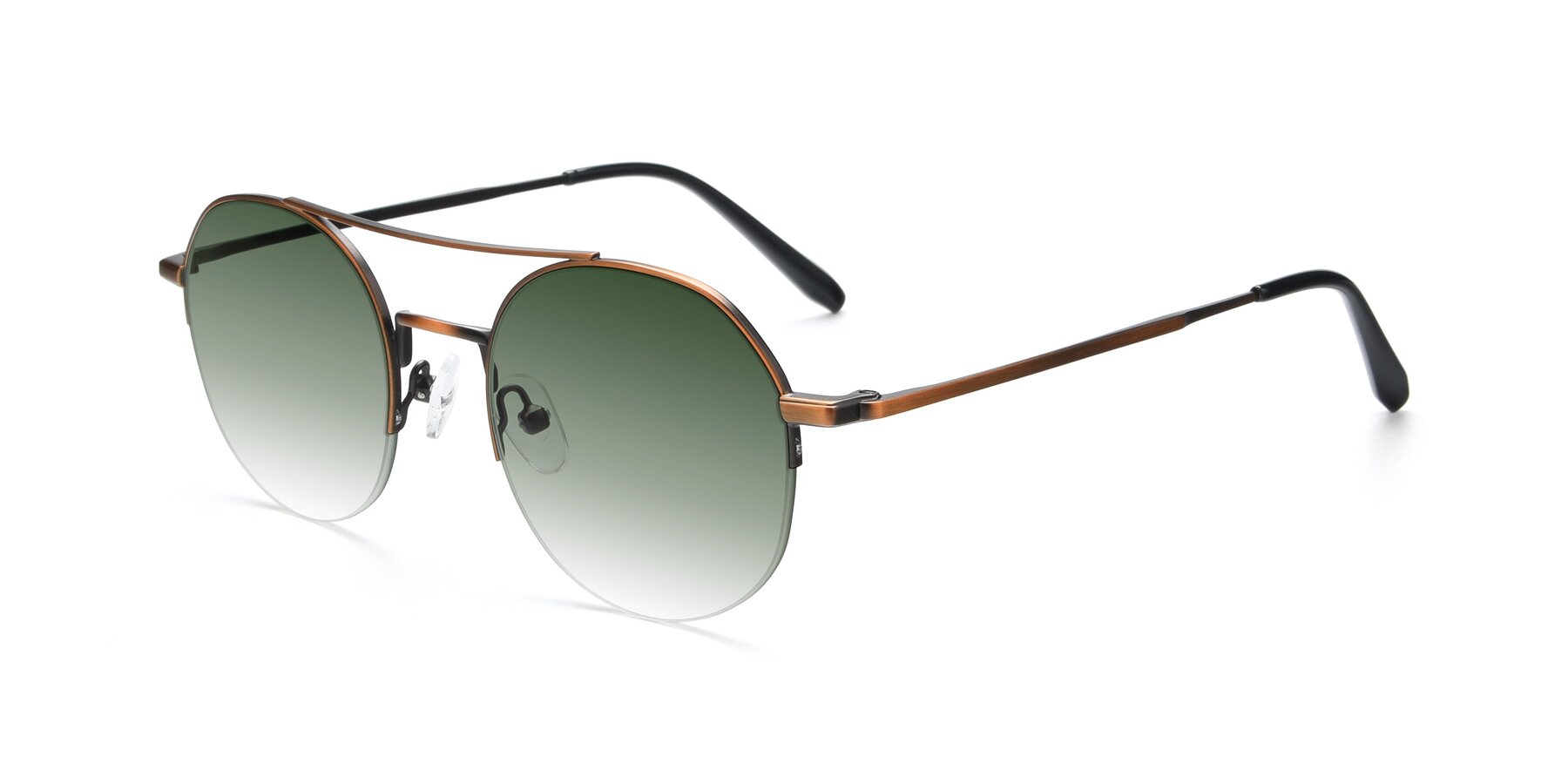 Angle of 9521 in Bronze with Green Gradient Lenses