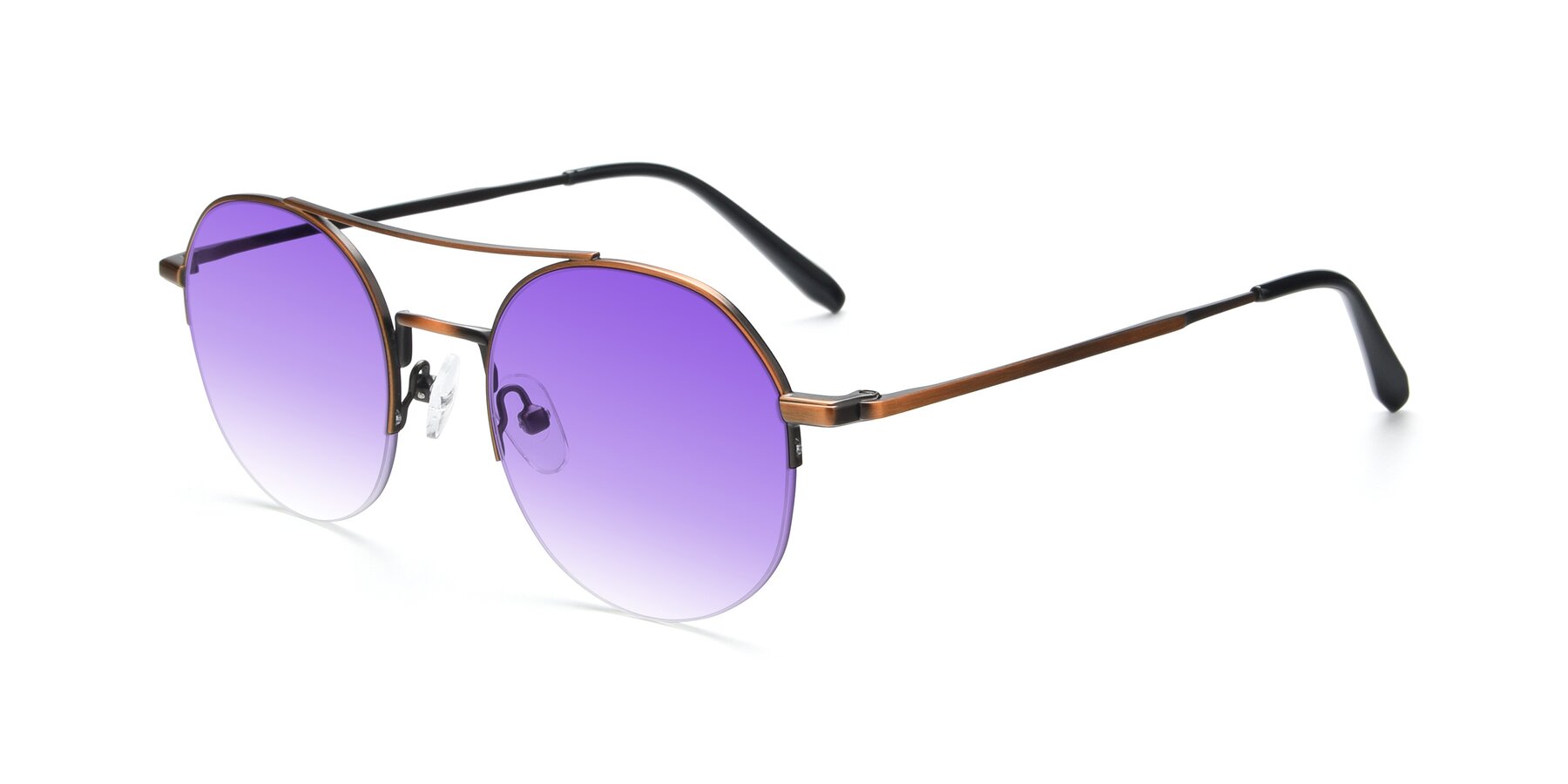 Angle of 9521 in Bronze with Purple Gradient Lenses