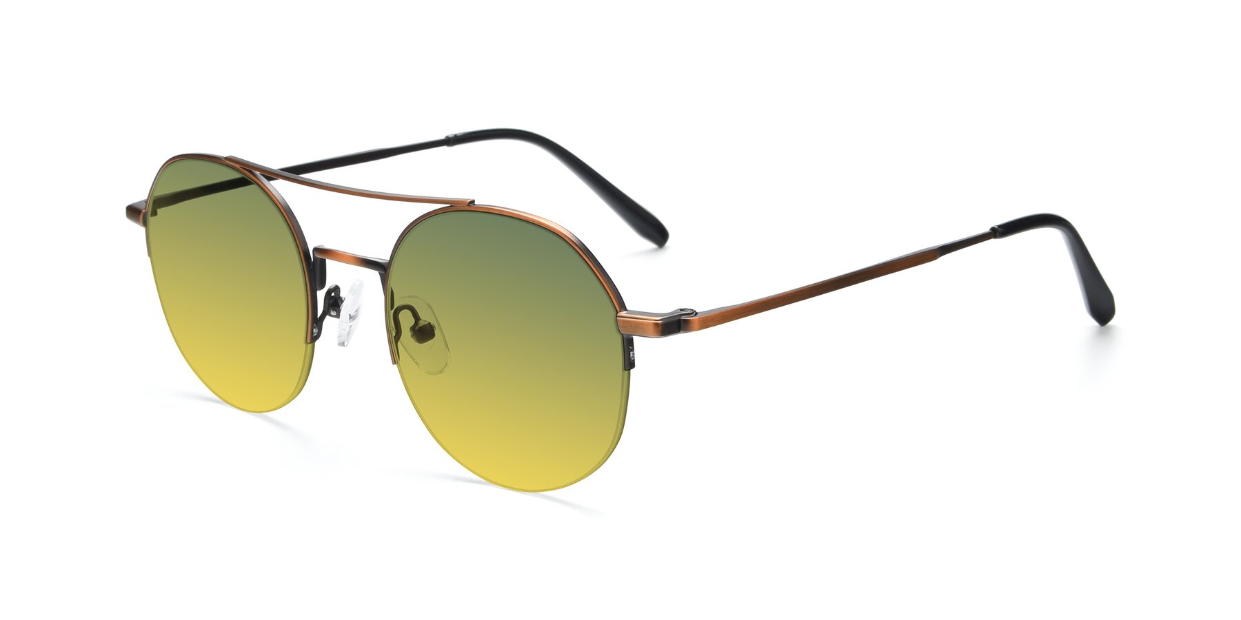 Angle of 9521 in Bronze with Green / Yellow Gradient Lenses