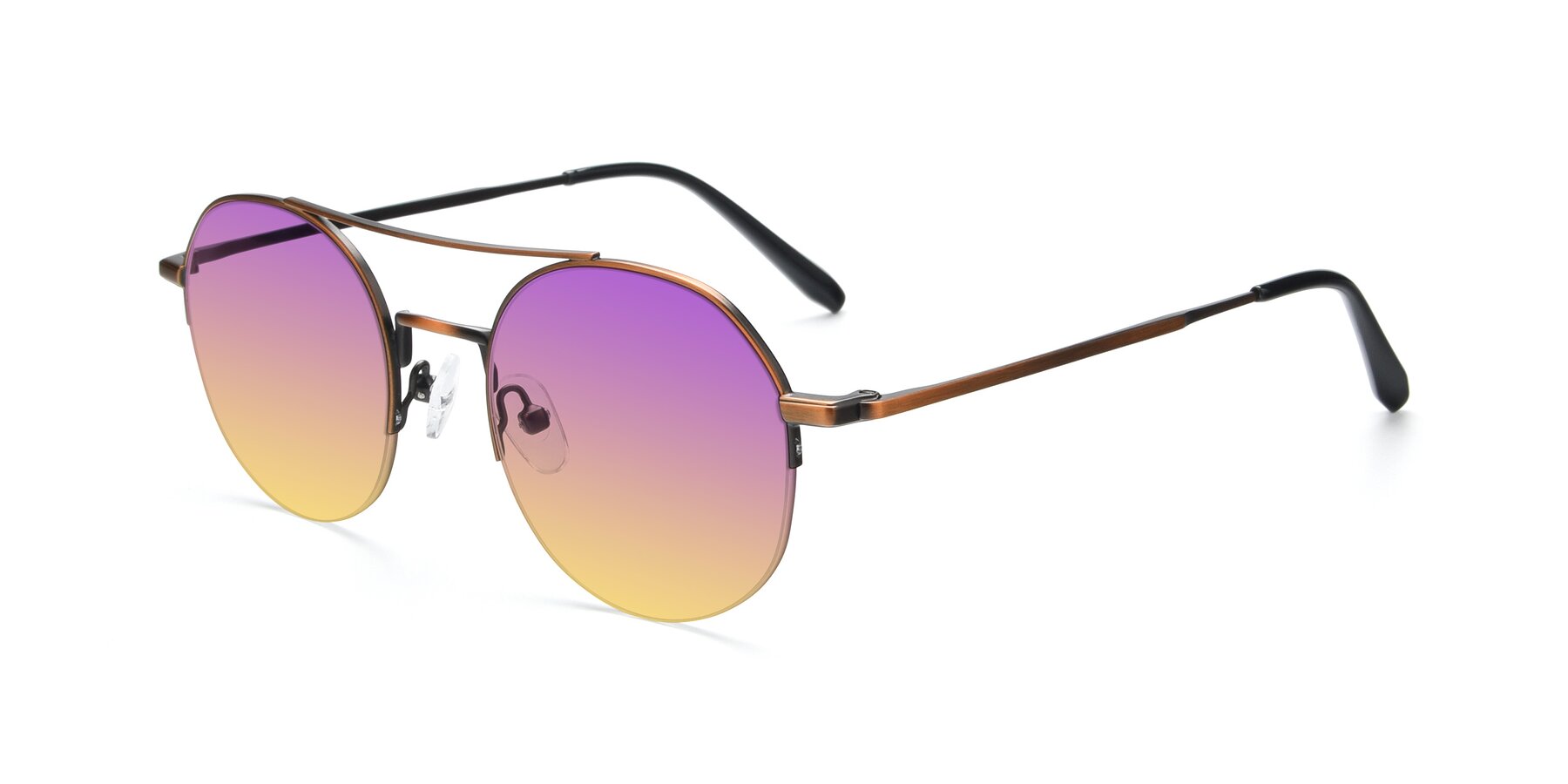 Angle of 9521 in Bronze with Purple / Yellow Gradient Lenses