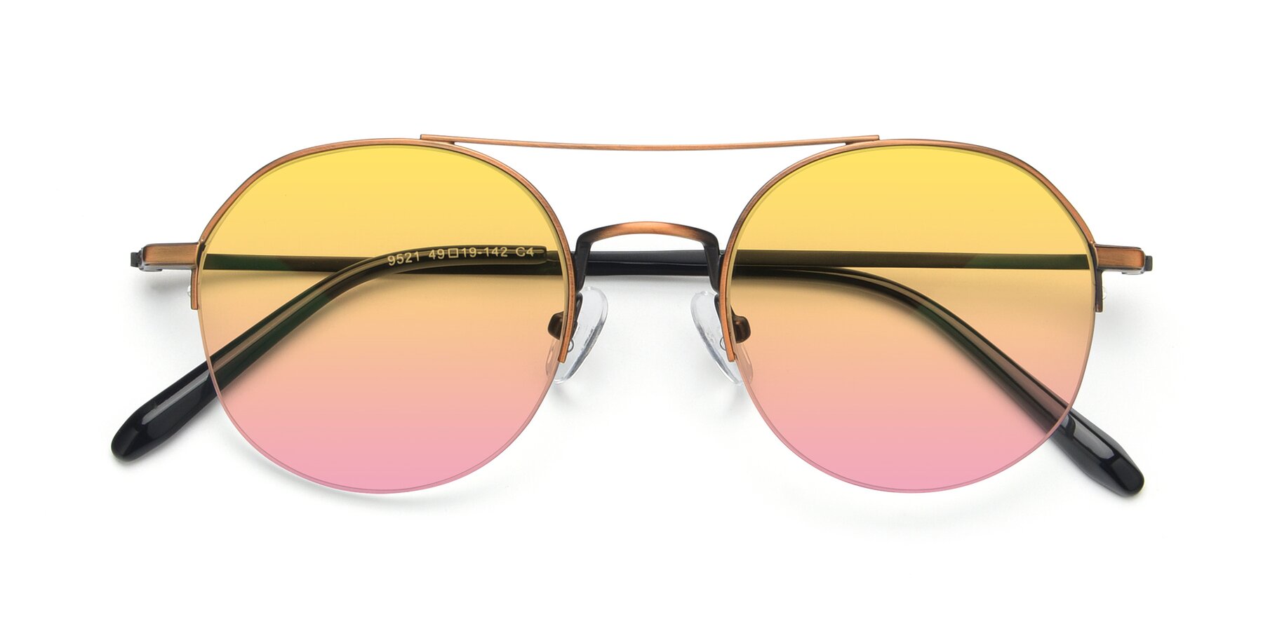 Folded Front of 9521 in Bronze with Yellow / Pink Gradient Lenses