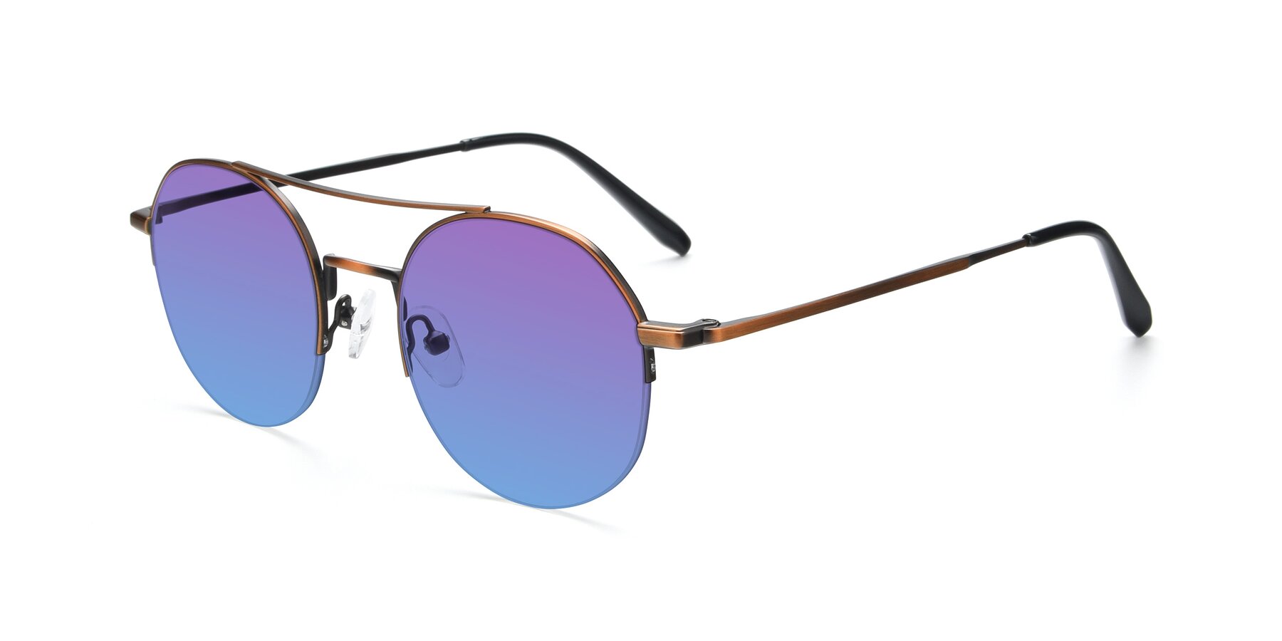 Angle of 9521 in Bronze with Purple / Blue Gradient Lenses