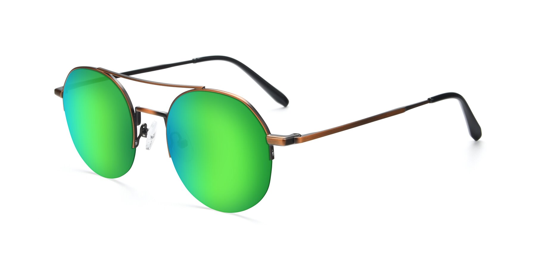 Angle of 9521 in Bronze with Green Mirrored Lenses