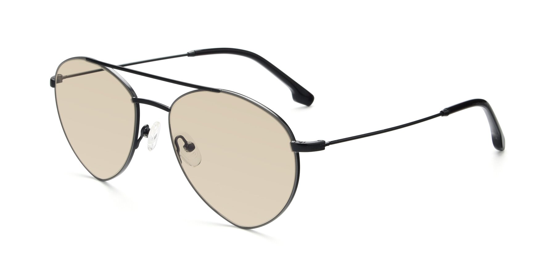 Angle of 9459 in Matte Black-Grey with Light Brown Tinted Lenses