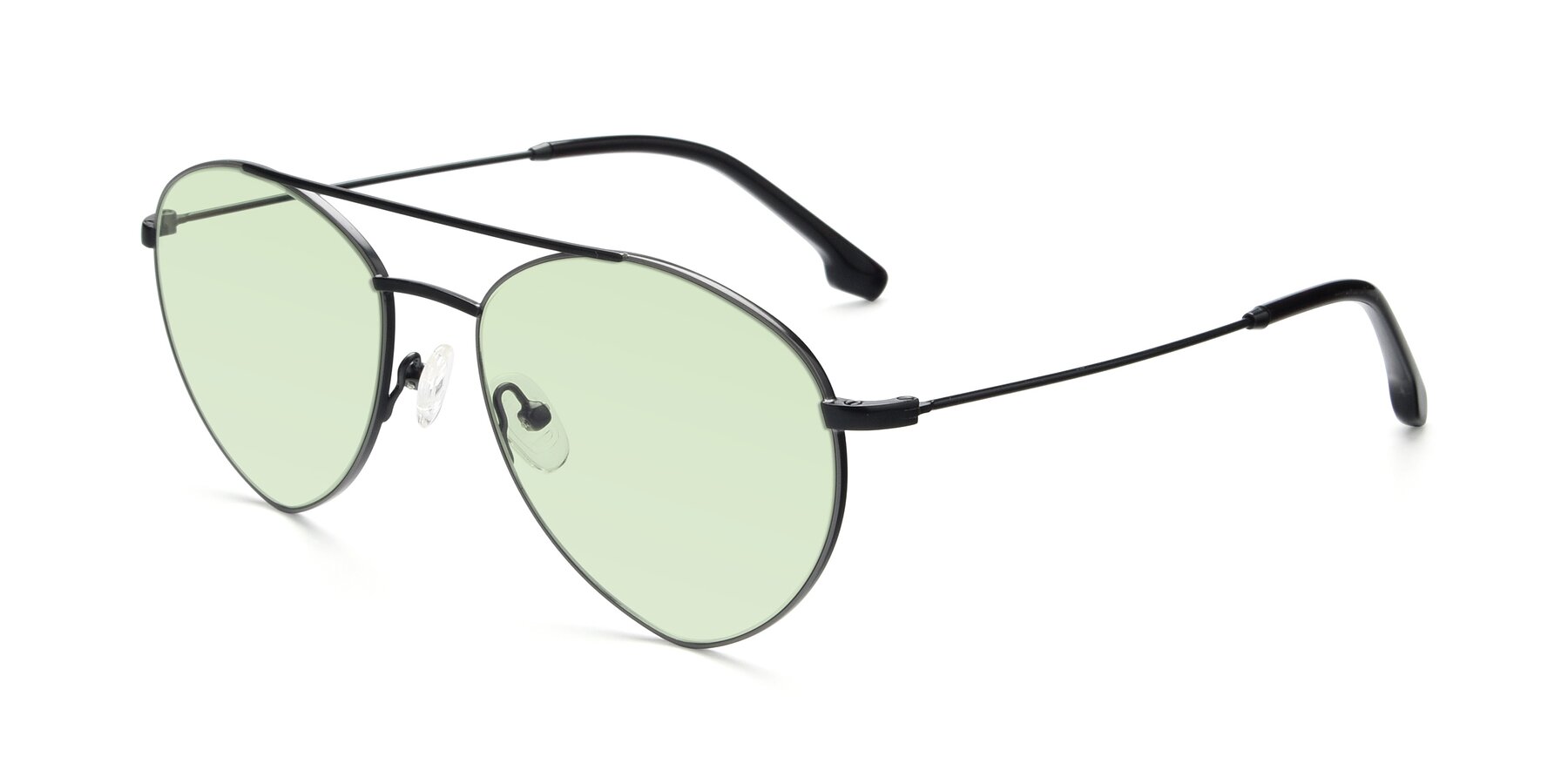 Angle of 9459 in Matte Black-Grey with Light Green Tinted Lenses