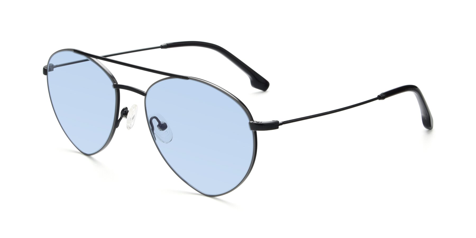 Angle of 9459 in Matte Black-Grey with Light Blue Tinted Lenses