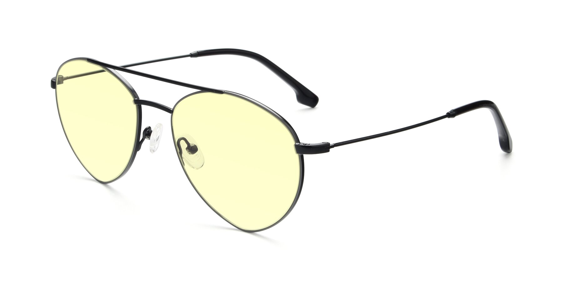 Angle of 9459 in Matte Black-Grey with Light Yellow Tinted Lenses