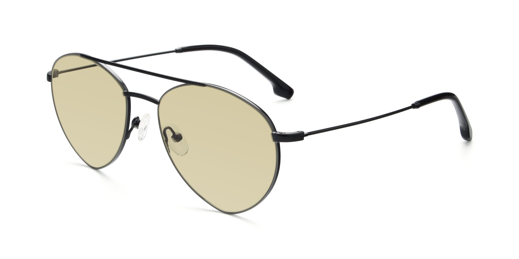 Angle of 9459 in Matte Black-Grey with Light Champagne Tinted Lenses