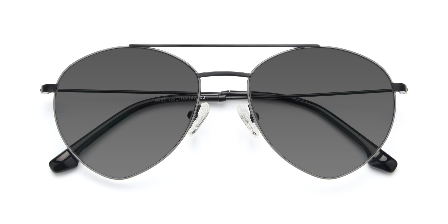 Folded Front of 9459 in Matte Black-Grey with Medium Gray Tinted Lenses