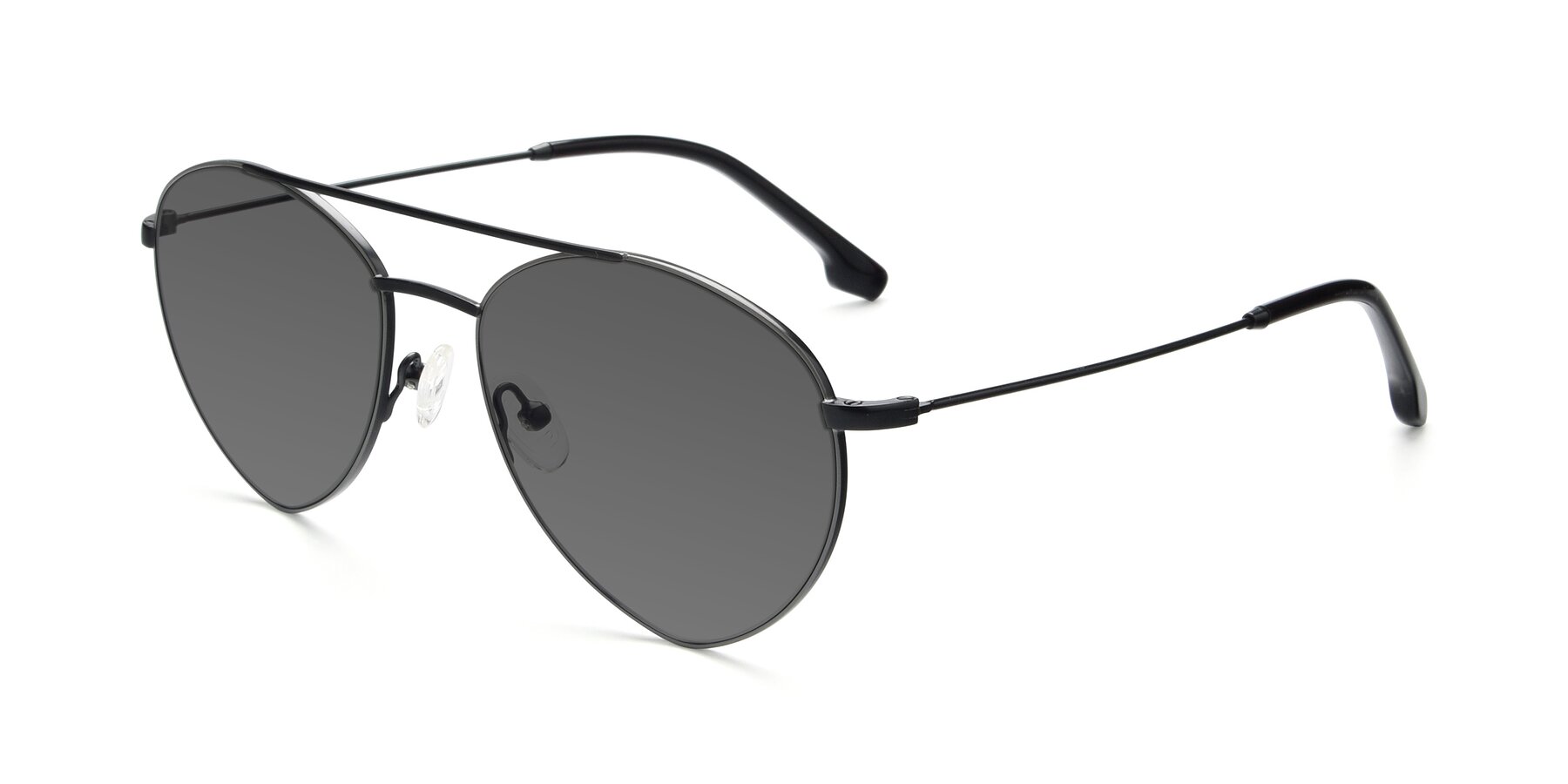 Angle of 9459 in Matte Black-Grey with Medium Gray Tinted Lenses