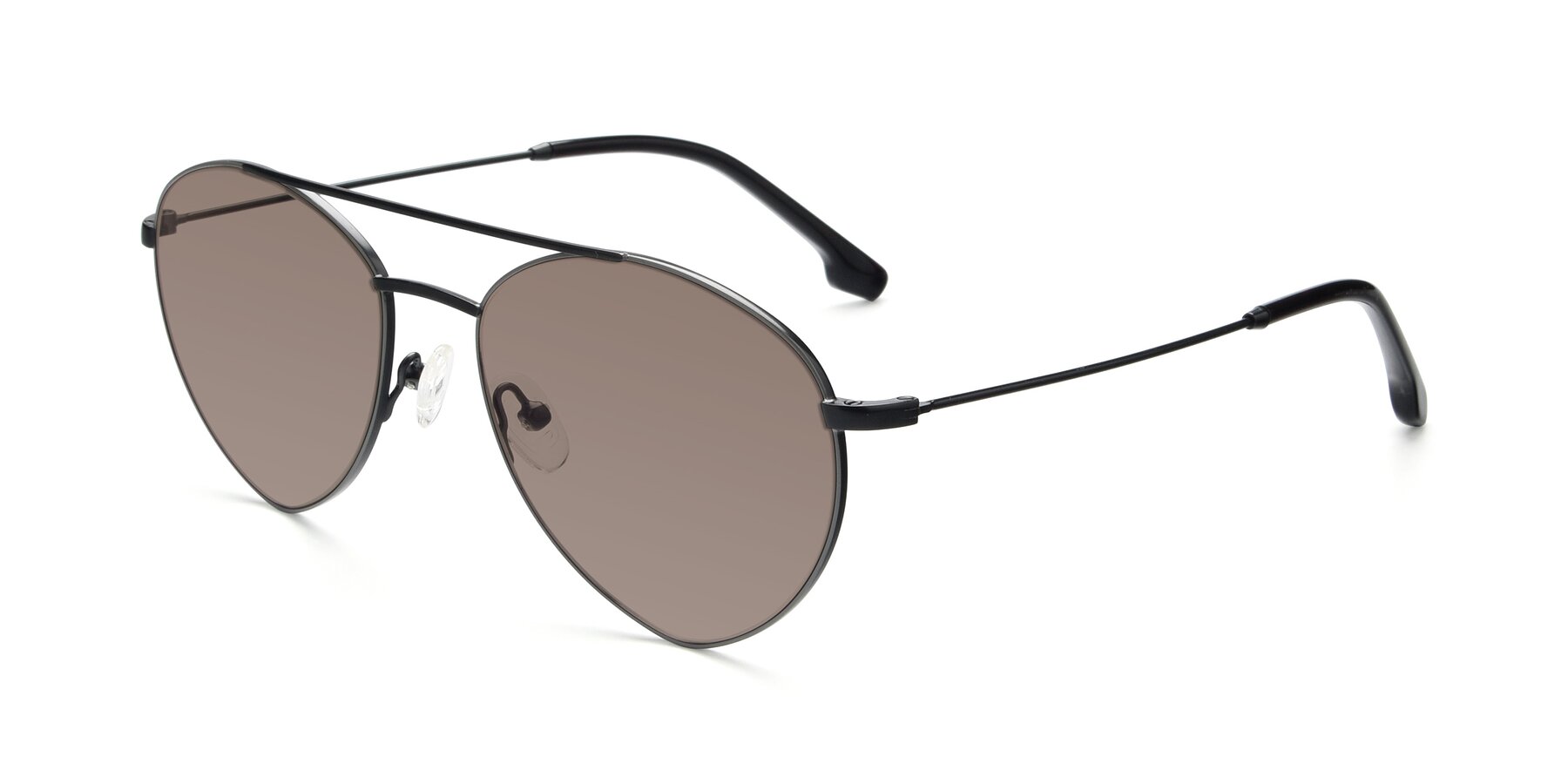 Angle of 9459 in Matte Black-Grey with Medium Brown Tinted Lenses