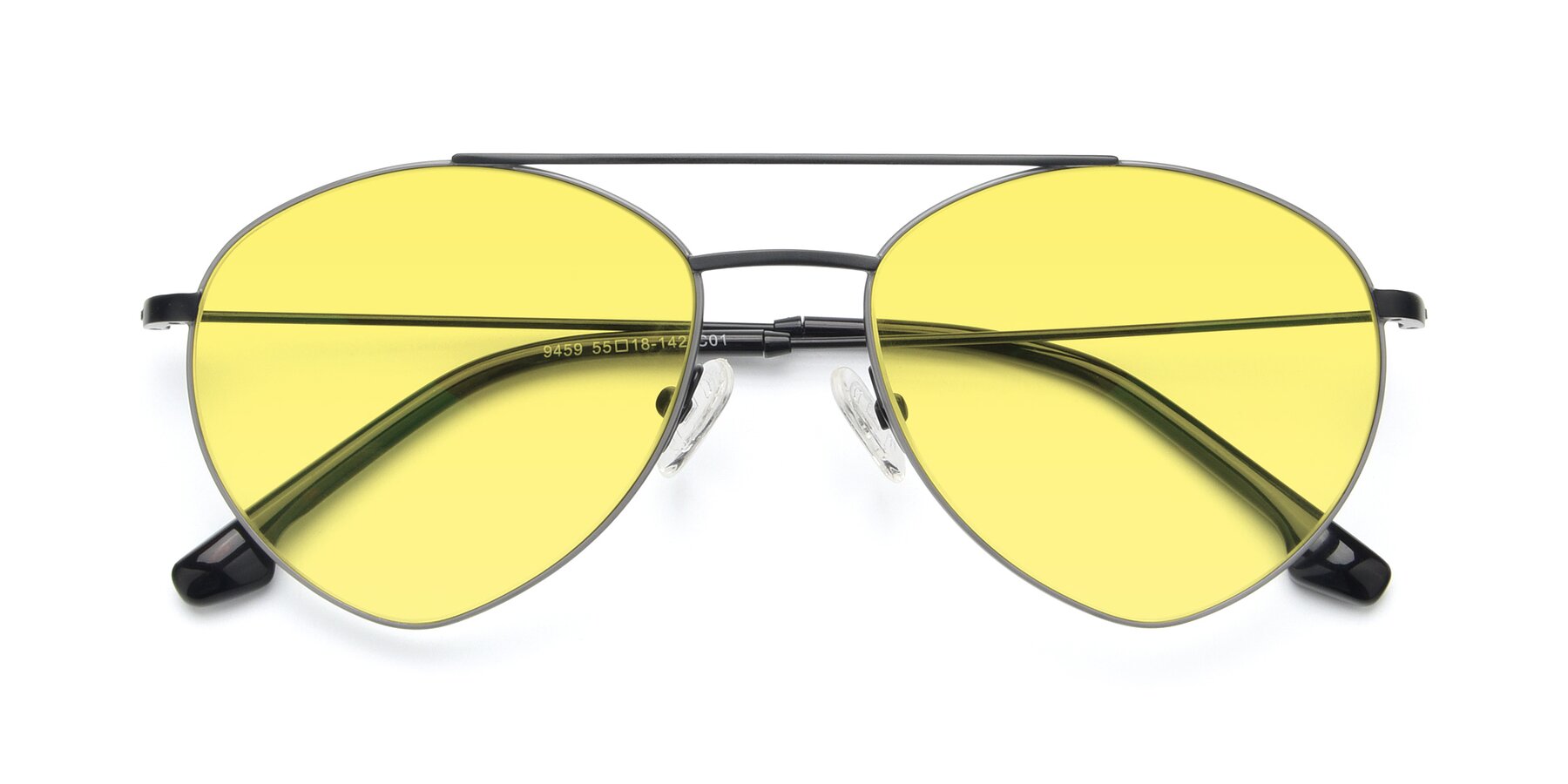 Folded Front of 9459 in Matte Black-Grey with Medium Yellow Tinted Lenses