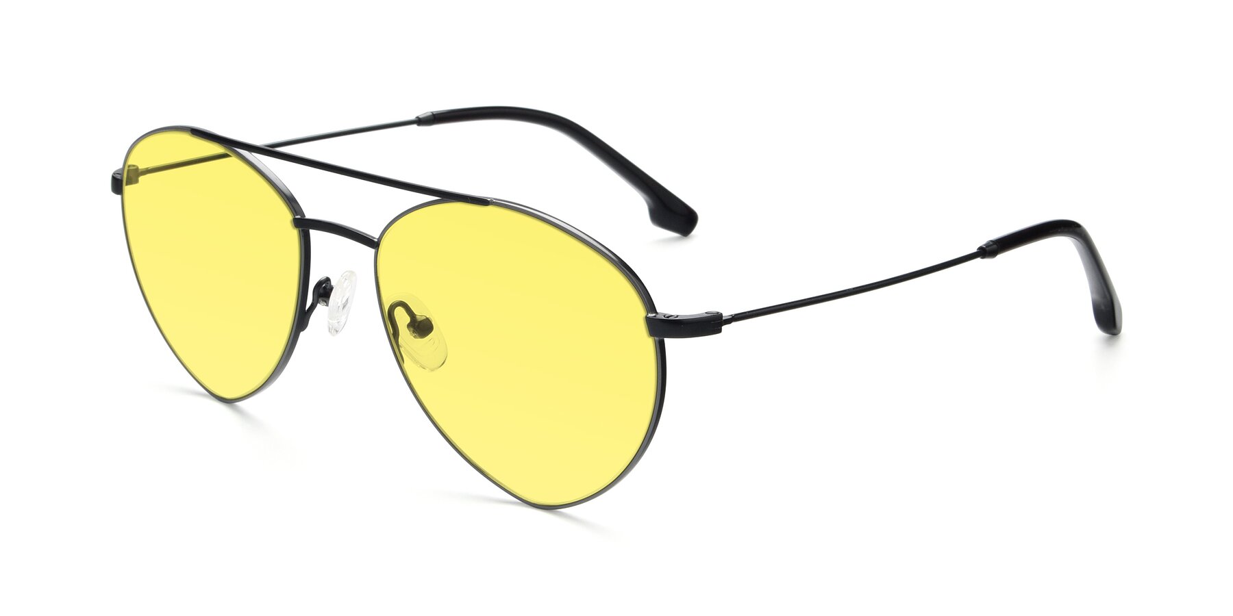 Angle of 9459 in Matte Black-Grey with Medium Yellow Tinted Lenses